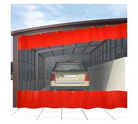 Trasparet Impermeabile Curtai Tela Tela Spianata In Pvc Splicig Partitio Curtais Con Occhielli Resistente Alle Intemperie Resistat Telo Antistrappo Per Garage Autolavaggio Officina, Red, (LxH)3.5x2.2m