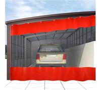 Trasparet Impermeabile Curtai Tela Tela Spianata in PVC Splicig Partitio Curtais con Occhielli Resistente alle Intemperie Resistat Telo Antistrappo per Garage Autolavaggio Officina, Red, (LxH) 6x2.5m