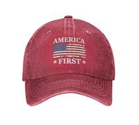 Traspirante Baseball Cappelli, Cappellino da Baseball, America First American Patriotic, Cappellini Casuali con Visiera per Campeggio, Viaggi, Uomo