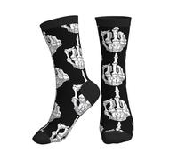 Traspirante Calzini Sportivi Skull Hand Middle Finger Stylish Socks Antiscivolo Calzini Donna per Ciclismo Outdoor Sport 40cm