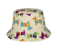 Traspirante Cappello da Pescatore Dachshund Dog Pattern Bucket Hat Tesa Larga Estate Cappello per Uomo Trekking Donna