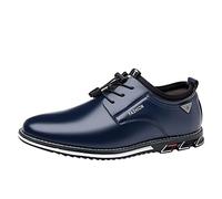 Traspirante Comode Affari Stringate per Lavoro, Tempo libero, Scarpe in pelle tinta unita per Uomo Scarpe alte, Blu, 41 EU