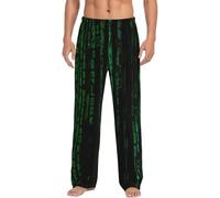 Traspirante elegante Hacker Era Print Sleepwear, elastico in vita Lounge Sleep Pants con tasche, Nero , M