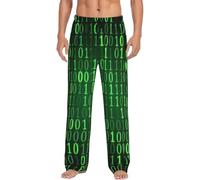 Traspirante elegante Hacker Era Print Sleepwear, elastico in vita Lounge Sleep Pants con tasche, Nero , L