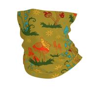 Traspirante Headwrap, Scaldacollo Forest Mushrooms Green Yellow Stampato Sciarpa a Tubo per Arrampicata Motocicletta Uomo