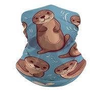 Traspirante Sciarpa a Tubo, Scaldacollo Animal Cute Brown Bank Beavers Sportiva Headwrap per Sports Ciclismo Pesca