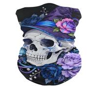Traspirante Sciarpa al Collo Gothic Wizard Roses Skull Ghetta da Collo Elastico Sciarpa A Mezza Faccia per Uomo Bambini Sports