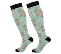 Traspirante Sportive Running Calzini Flower Hippopotamus Calze Uomo, Comodità Calzini, Uomo, Outdoor, Sport, 50cm