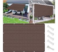 Traspirante Vele Parasole 1.8 x 3.5 m Antivento, Ad Alta Protezione Solare Tenda Parasole Rettangolare con Fune per Terrazza, Giardino, Campeggio, Marrone