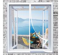 Traspirante Zanzariere Magnetiche 130 x 165 cm Zanzariera Anti Zanzare Insetti Si Chiude Da Sola Totalmente Magnetica Tende Zanzariera Porta Finestra, Bianco
