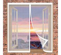 Traspirante Zanzariere Magnetiche 145 x 150 cm Telaio Magnetico Per Finestra Non Richiede Perforazione Tenda Anti Zanzare Insetti Zanzariera Porta Finestra, Bianco