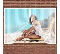 Traspirante Zanzariere Magnetiche 150 x 150 cm Tenda Magnetica Zanzariera Traspirante Protezione Insetti Zanzariera Tenda Magnetico Zanzariera Finestra Per Porte Finestre, Bianco