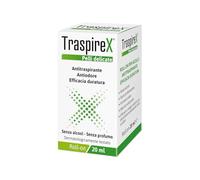 TraspireX, Antitraspirante Roll-On per Pelli Delicate, Controllo Efficace della Sudorazione e dei Cattivi Odori, Senza Profumazione, Formula Unisex, Dermatologicamente Testato - 20 ml