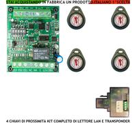 TRASPONDER KIT 4 CHIAVI ELETTRONICHE PROSSIMITÀ ANTIFURTO CODICE UNIVOCO 12 VCC
