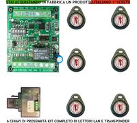 TRASPONDER KIT 6 CHIAVI ELETTRONICHE PROSSIMITÀ AUTOMATISMO CODICE UNIVICO 12 VC