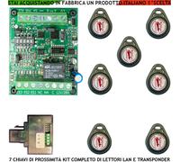 TRASPONDER KIT 7 CHIAVI ELETTRONICHE PROSSIMITÀ AUTOMATISMO CODICE UNIVOCO 12 VC