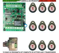 TRASPONDER PROSSIMITA' KIT 9 CHIAVI ANTIFURTO LETTORE LAN UNIVERSALE SICUREZZA