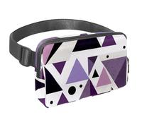 Trasporta comodamente i tuoi oggetti essenziali con il nostro marsupio regolabile per passeggiate, escursioni e ciclismo, motivo geometrico astratto viola, Multicolore#08, 1.5x9.0x5.9in/4x23x15cm