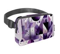 Trasporta comodamente i tuoi oggetti essenziali con il nostro marsupio regolabile per passeggiate, escursioni e ciclismo, motivo geometrico astratto viola, Multicolore#03, 1.5x9.0x5.9in/4x23x15cm