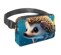 Trasporta comodamente i tuoi oggetti essenziali con la nostra borsa a marsupio regolabile per passeggiate, escursioni e ciclismo, bel riccio nuota sott'acqua, Multicolore#04, 1.5x9.0x5.9in/4x23x15cm