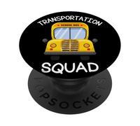 Trasporti Squadra Divertente Scuolabus Driver Ritorno A Scuola PopSockets PopGrip Adesivo