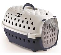 Trasportino per cani e gatti blu navy/bianco Stefanplast Travel Chic
