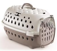 Trasportino per cani e gatti tortora chiaro e bianco Stefanplast Travel Chic
