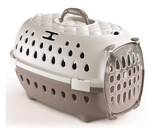 Trasportino per cani e gatti tortora chiaro e bianco Stefanplast Travel Chic
