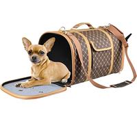 Trasportino per cani - gatti - Chloe 2 - Borsa in similpelle con fondo removibile, ventilazione e spallacci regolabili