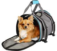 Trasportino per cani - gatti - Gisel - Borsa in poliestere con imbottitura, fondo removibile e tracolla regolabile