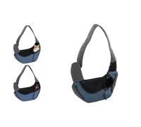 Trasportino per cani - gatti - marsupio Yumpa blu - 50 x 18 x 25 cm - poliestere traspirante - rete di ventilazione - cinghia di sicurezza con moschettone