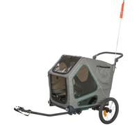 Trasportino per cani per biciclette 50 × 72 × 87/138 cm grigio/salvia