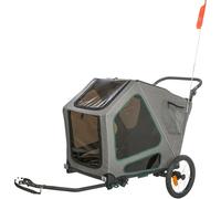 Trasportino per cani per biciclette 55,5 × 77 × 105/147 cm grigio/salvia