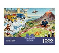 Trasporto a Scopa della Scuola di Magia Puzzle in Legno Impermeabile Puzzles Da 1000 Pezzi Regali Per Adulti Sfidanti E Rompicapo Giochi Di Impegnativi