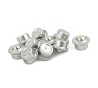 Trasporto a sfere con supporto Unità cuscinetto a sfere di trasferimento in metallo da 15 mm con montaggio su flangia da 31x23 mm, argento, confezione da 10