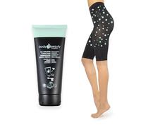 Trattamento Anticellulite e Snellente, Pigiama Tonificante Massaggiante, Attiva il Microcircolo, Fango e Gel, Effetto Freddo (S-M, Pack: Pantaloncino Corto nero + Gel)