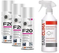 Trattamento Igienizzante per Climatizzatori- 1pz Saniclima Deter+3pz igieniz F20