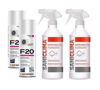 Trattamento Igienizzante per Climatizzatori, Faren F20 e Saniclima Detergente, r