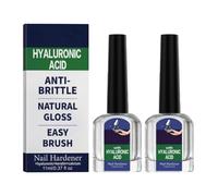 Trattamento per unghie all'acido ialuronico con vitamina E e olio di jojoba, indurente per unghie extra forte e crescita, rinforzante per unghie danneggiate, per uomini e donne. (2pcs)