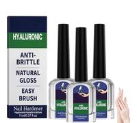 Trattamento per unghie all'acido ialuronico con vitamina E e olio di jojoba, trattamento idratante intenso per unghie idratate, unghie forti - riduce la fragilità delle unghie (3PCS)