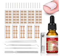 Trattamento per unghie incarnite, correttore per unghie incarnite, kit 9 in 1 con gocce di sollievo per il disagio delle unghie dei piedi, kit di rimozione delle unghie incarnite con cerotti
