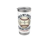 Trattengo il respiro ogni lanciatore di campo Mamma Baseball Bicchiere termico in acciaio inox doppia parete