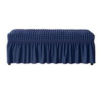 Tratto Morbido Fodera Per Panca Con Gonna, Copri Panca Per Panca Da Pranzo, Copertura Per Panca Da Pranzo Per Soggiorno Camera Da Letto-blu scuro-Grande