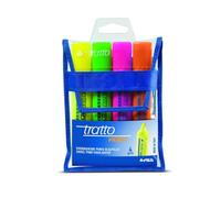 Evidenziatori Fila Tratto Video - 368618 Evidenziatori colori assortiti con tratto 1-5 mm e punta da 1-5 mm a scalpello in confezione da 4 Pz.
