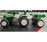 Trattore a batteria 12 V per bambini, 24 V, verde, con rimorchio, telecomando RC, bambini da 2 a 6 anni