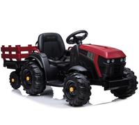 Trattore a batteria BDM0925 con rimorchio, ruote in EVA, MP3, rosso