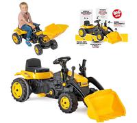 Trattore a Pedali con Benna Sollevabile Sedile Regolabile Ruspa Cavalcabile