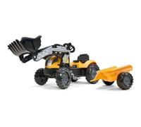 Trattore a Pedali FALK Mighty Builder Giallo con Rimorchio e Clacson