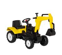 Trattore a pedali Homcom per bambini +3 anni con pala anteriore e carico clacson 35kg Trattore per bambini 107X42X71 cm Giallo