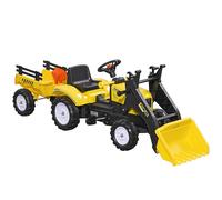 Trattore a pedali HOMCOM per bambini di 3 anni con rimorchio 167x41x52 cm giallo